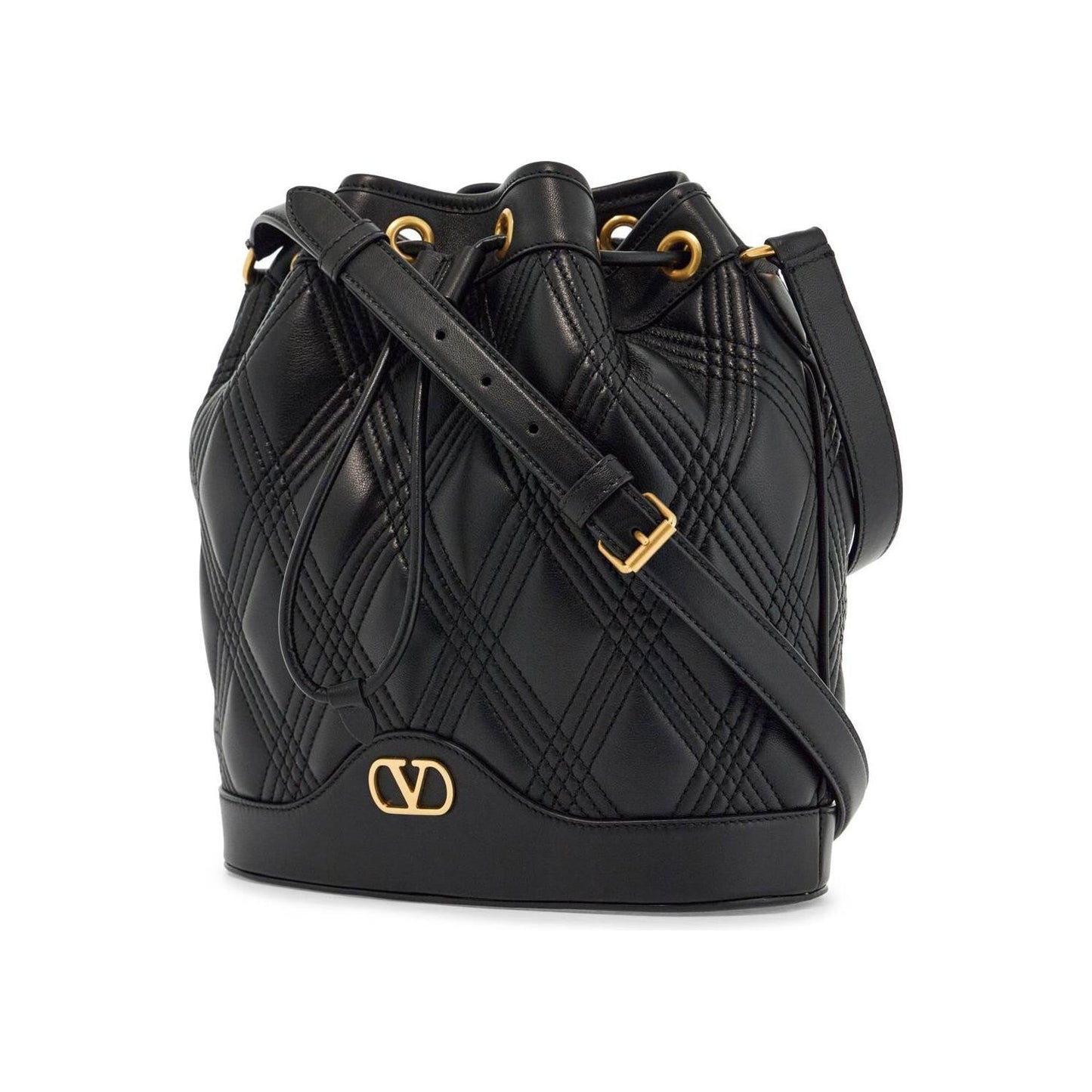 Valentino Garavani quilted black leather drawstring bag Handbag Valentino Garavani