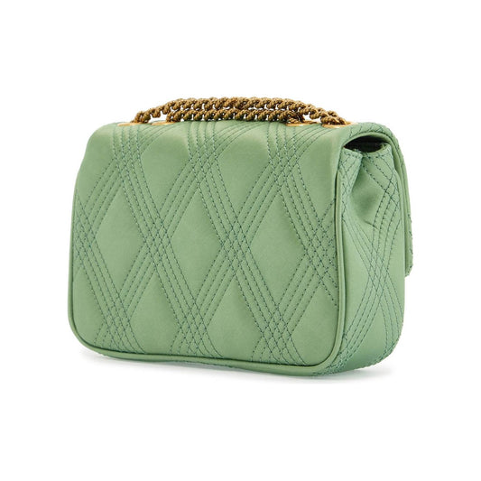 Valentino Garavani small quilted green silk shoulder bag with chain Handbag Valentino Garavani