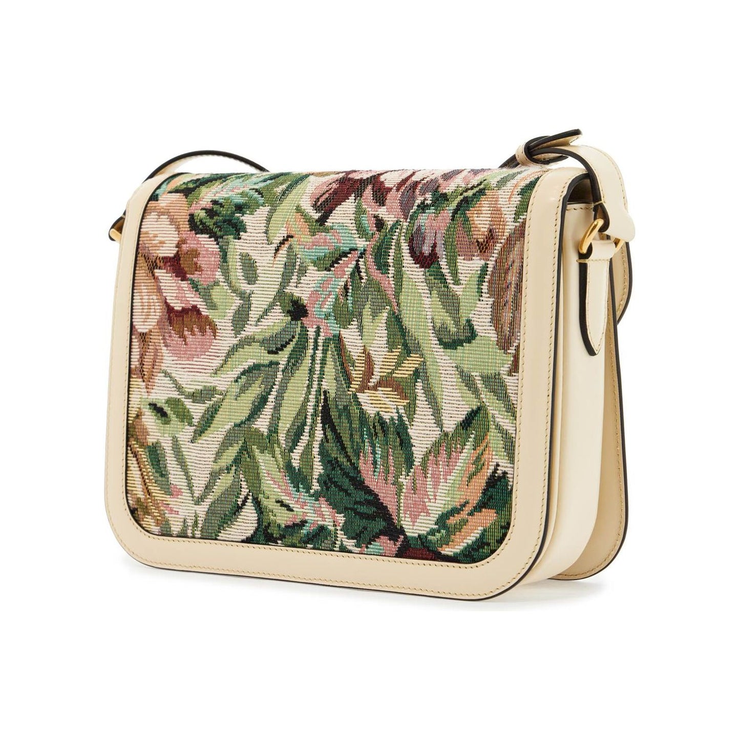 Valentino Garavani multicolored floral shoulder bag in butter white leather Handbag Valentino Garavani