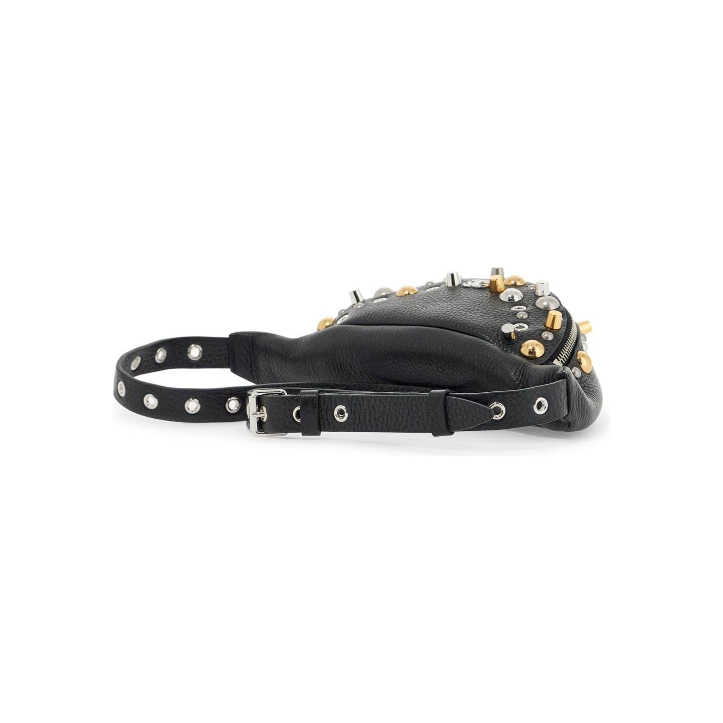 Valentino Garavani black leather belt bag with studs and shoulder strap Belt bags Valentino Garavani