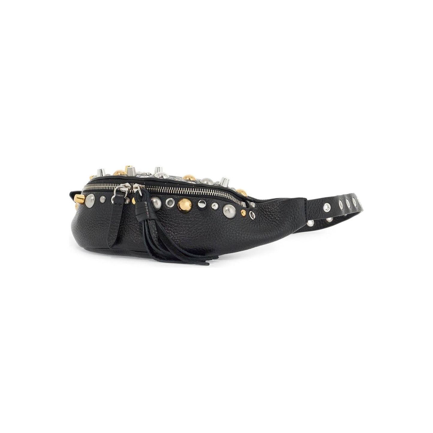 Valentino Garavani black leather belt bag with studs and shoulder strap Belt bags Valentino Garavani