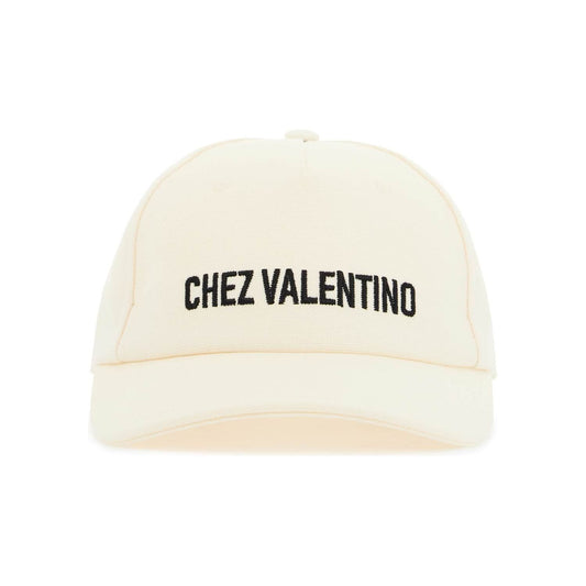 Valentino Garavani ivory cotton baseball cap with adjustable embroidered logo Scarves Hats & Gloves Valentino Garavani