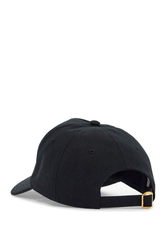 Valentino Garavani black baseball cap with butter logo in adjustable cotton Scarves Hats & Gloves Valentino Garavani