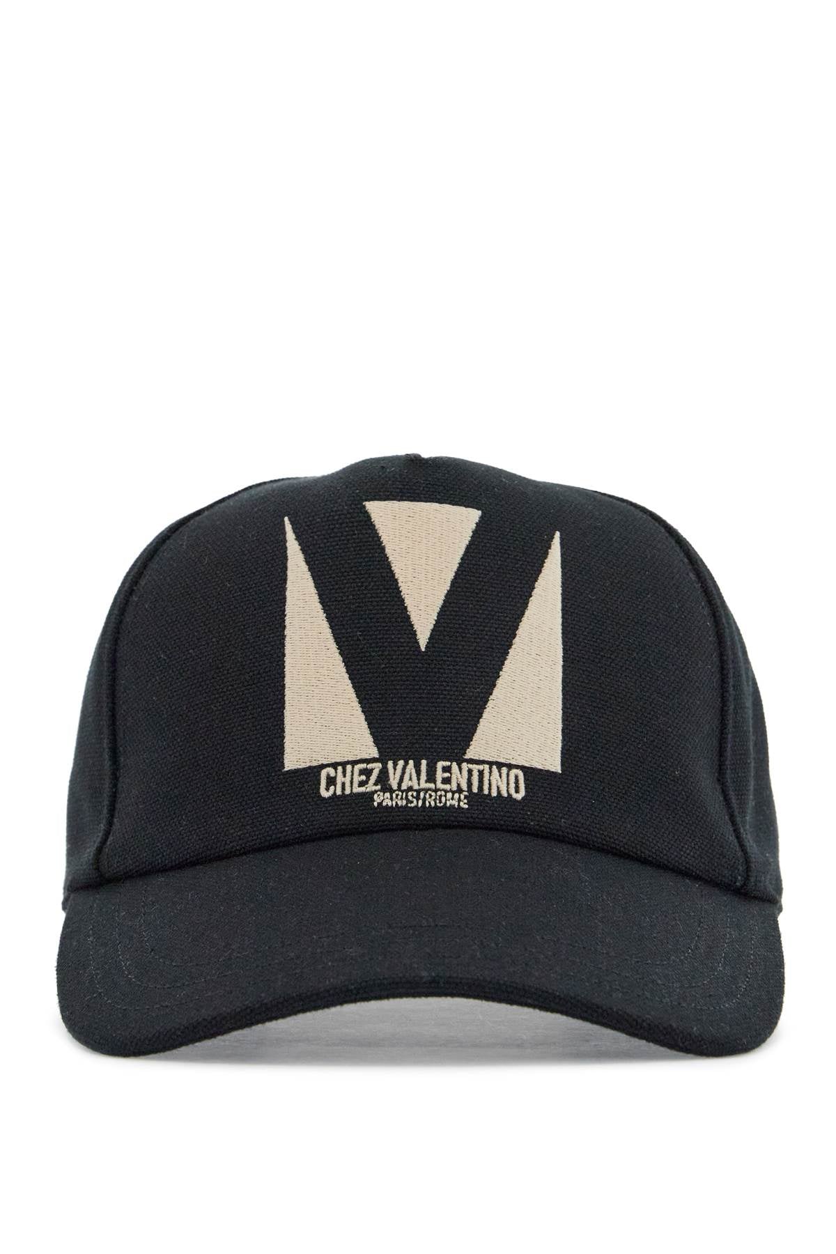 Valentino Garavani black baseball cap with butter logo in adjustable cotton Scarves Hats & Gloves Valentino Garavani