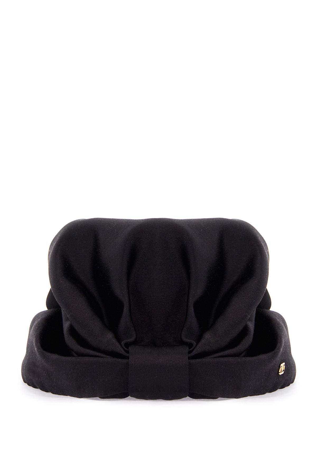 Valentino Garavani black silk turban with golden details and v logo Scarves Hats & Gloves Valentino Garavani