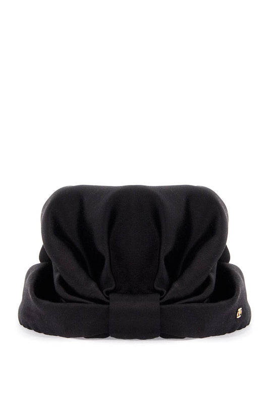 Valentino Garavani black silk turban with golden details and v logo Scarves Hats & Gloves Valentino Garavani