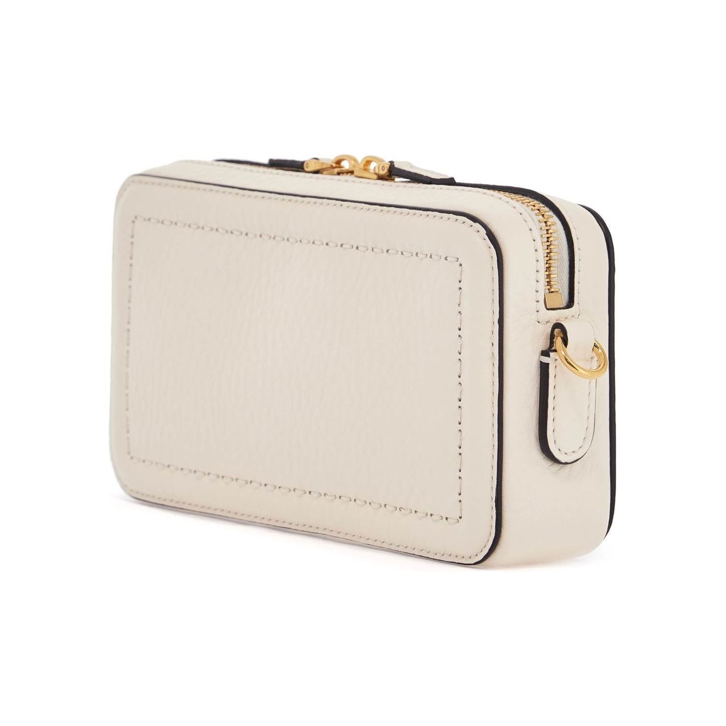 Valentino Garavani mini camera case in ivory leather with adjustable strap and golden details Shopper Valentino Garavani