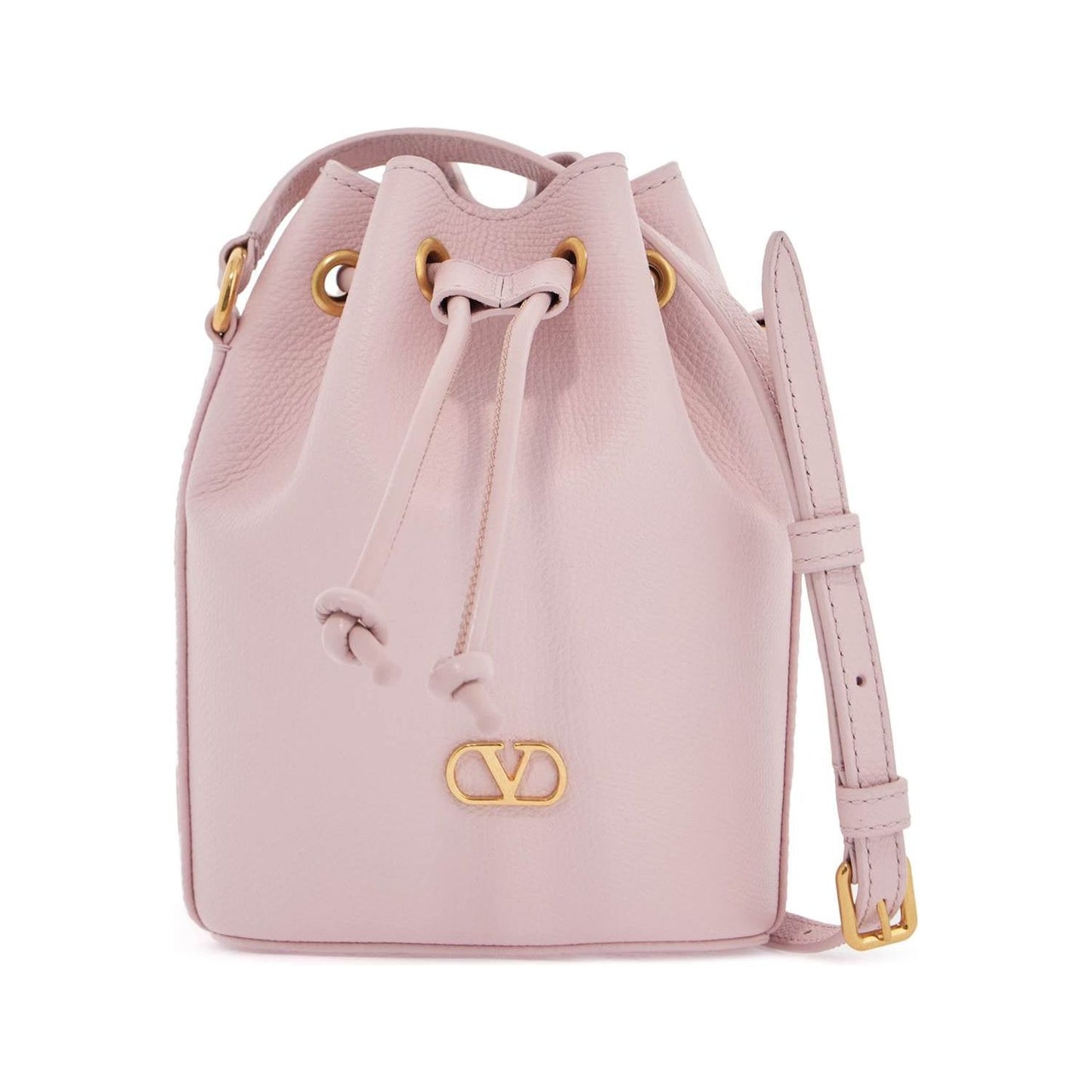 Valentino Garavani borsa a sacchetto mini in pelle rosa quarzo con tracolla regolabile Shopper Valentino Garavani