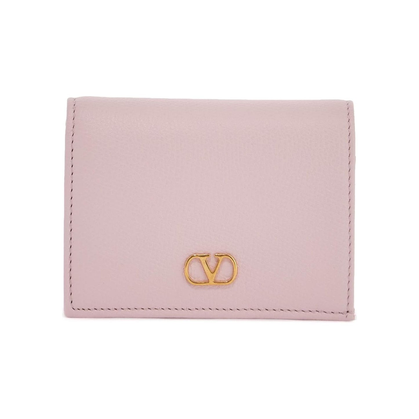 Valentino Garavani portafoglio francese compatto in pelle rosa quarzo Wallets Valentino Garavani