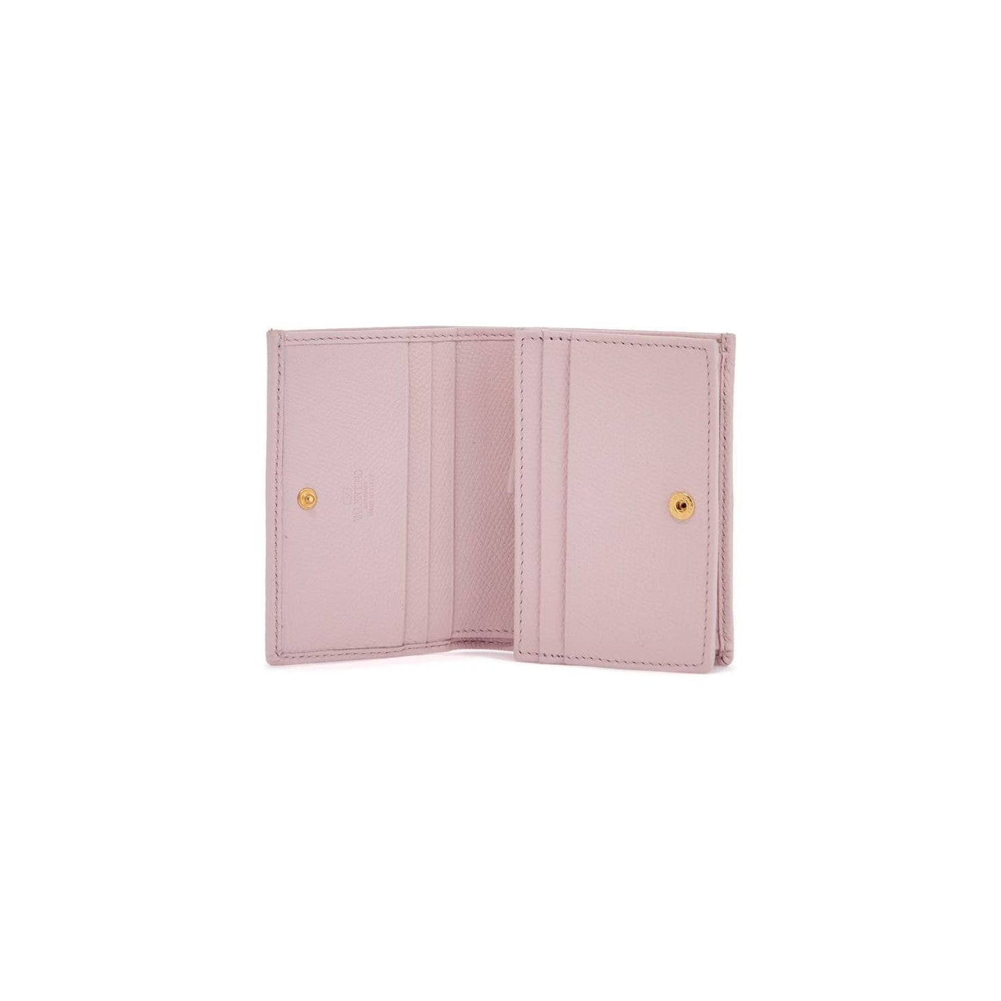 Valentino Garavani portafoglio francese compatto in pelle rosa quarzo Wallets Valentino Garavani