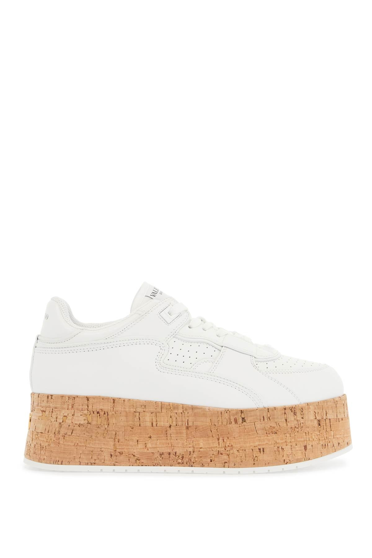 Valentino Garavani sneaker with cork sole and white leather perforated details Sneakers Valentino Garavani