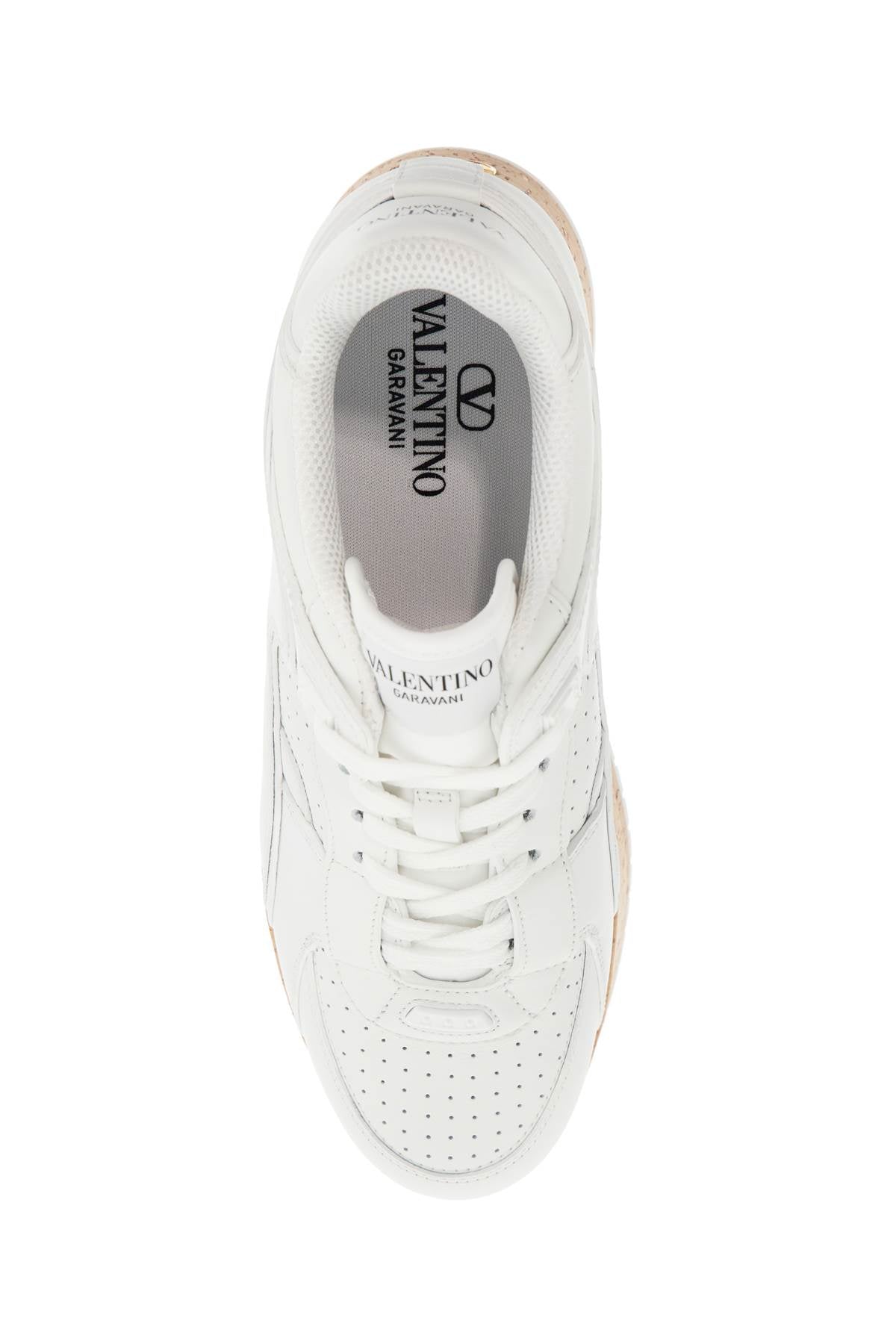 Valentino Garavani sneaker with cork sole and white leather perforated details Sneakers Valentino Garavani