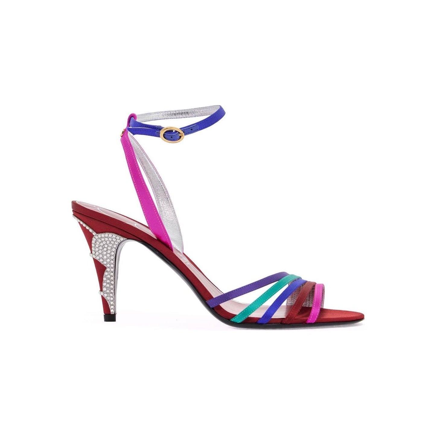 Valentino Garavani multicolor high heel sandals with strass in calfskin and red sole Sandals Valentino Garavani