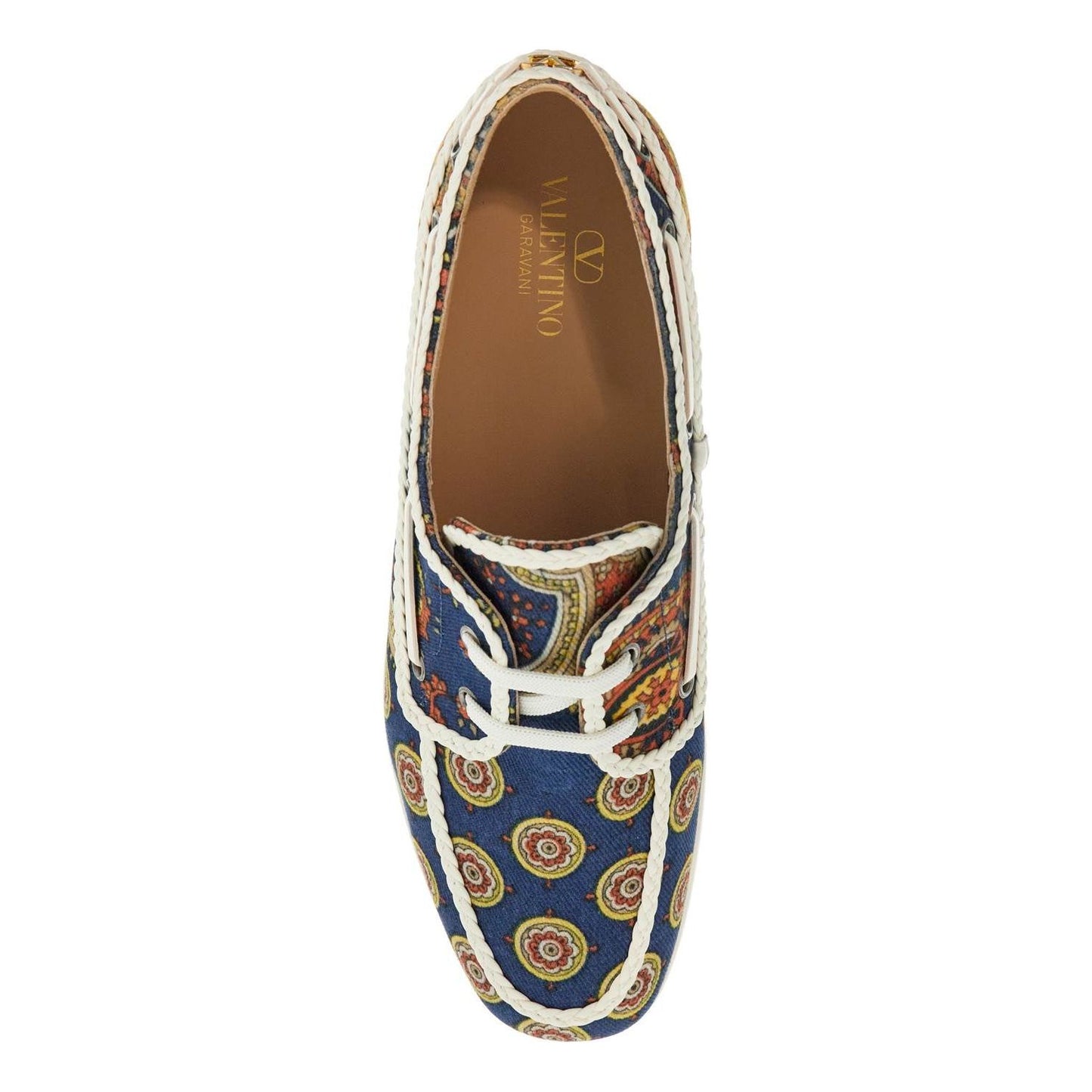 Valentino Garavani blue cotton boat shoes with paisley pattern Espadrilles Valentino Garavani