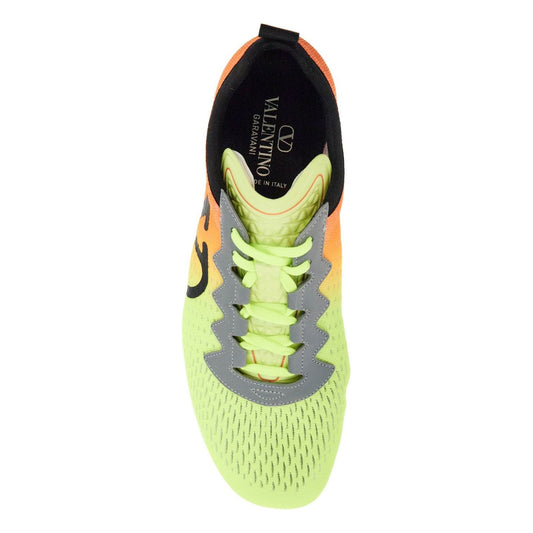 Valentino Garavani lime green and fluorescent orange sporty sneakers in cotton and pu bold design Sneakers Valentino Garavani