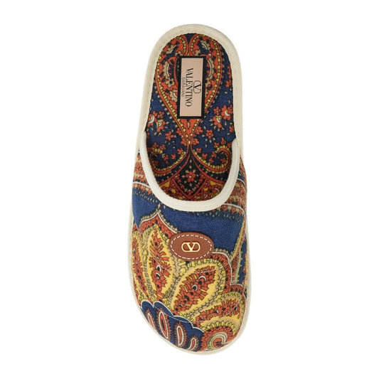 Valentino Garavani multicolor floral cotton slide slippers for home and short outings Sandals Valentino Garavani