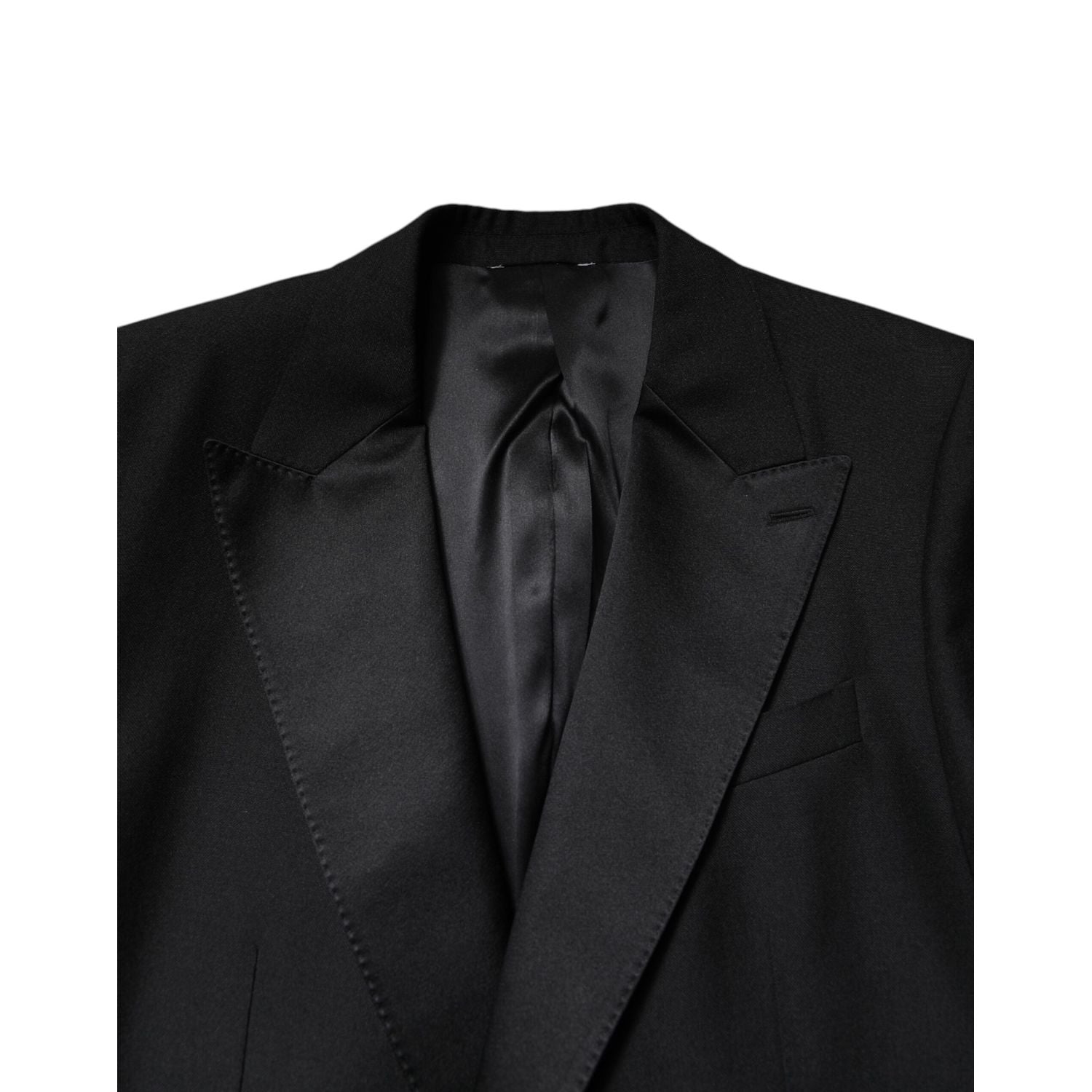 Dolce & Gabbana Black Wool Single Breasted Coat Blazer