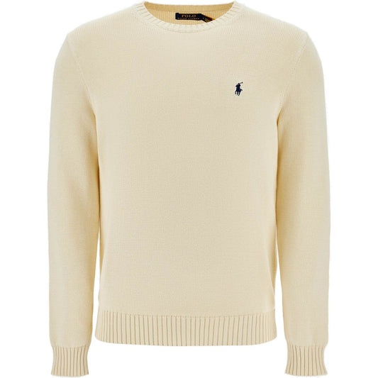 Polo Ralph Lauren cream cotton sweater with embroidered logo Knitwear Polo Ralph Lauren