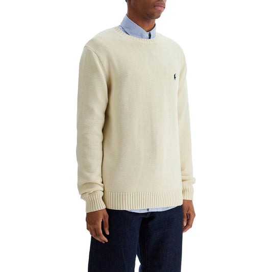 Polo Ralph Lauren cream cotton sweater with embroidered logo Knitwear Polo Ralph Lauren