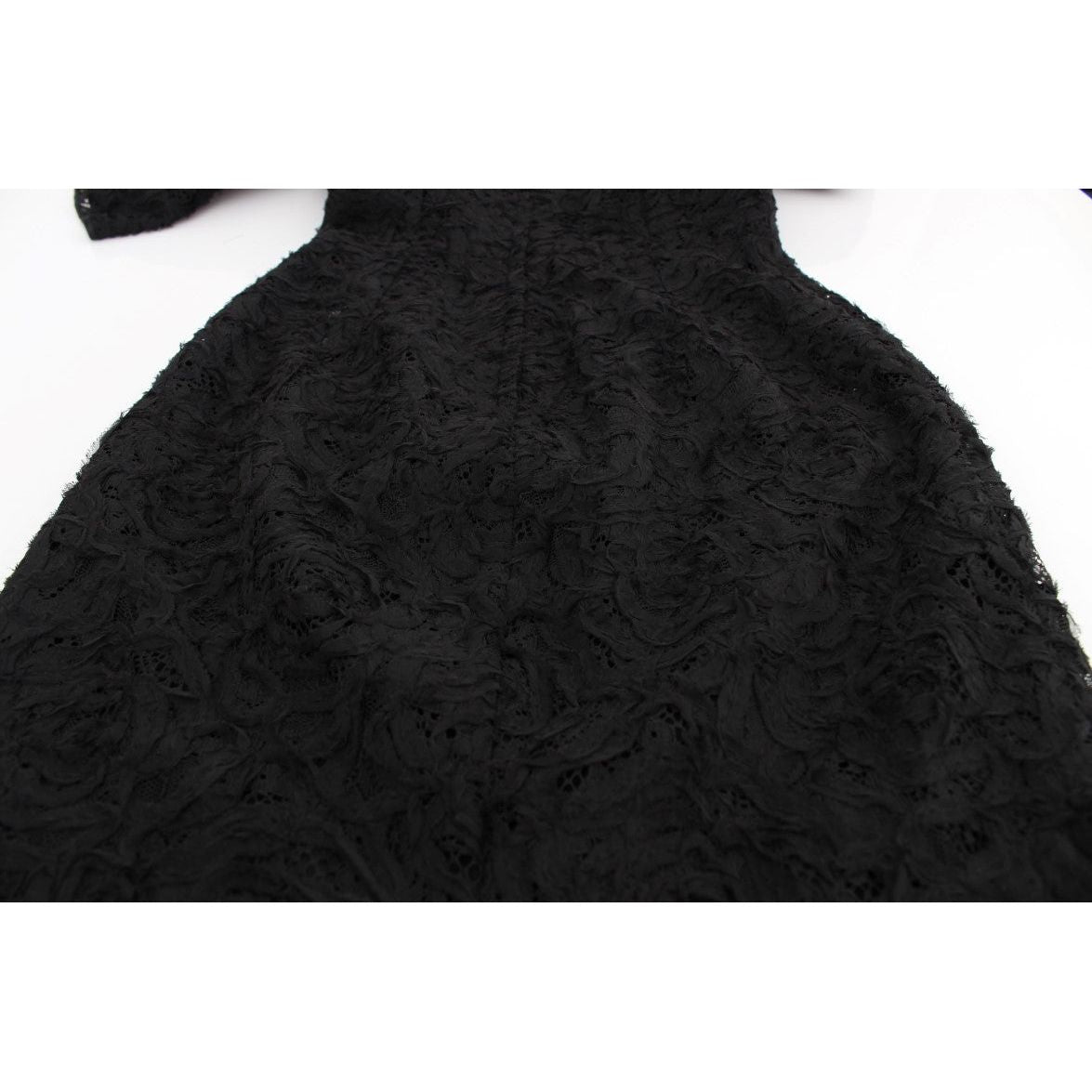 Dolce & Gabbana Elegant Black Floral Lace Maxi Dress Dolce & Gabbana