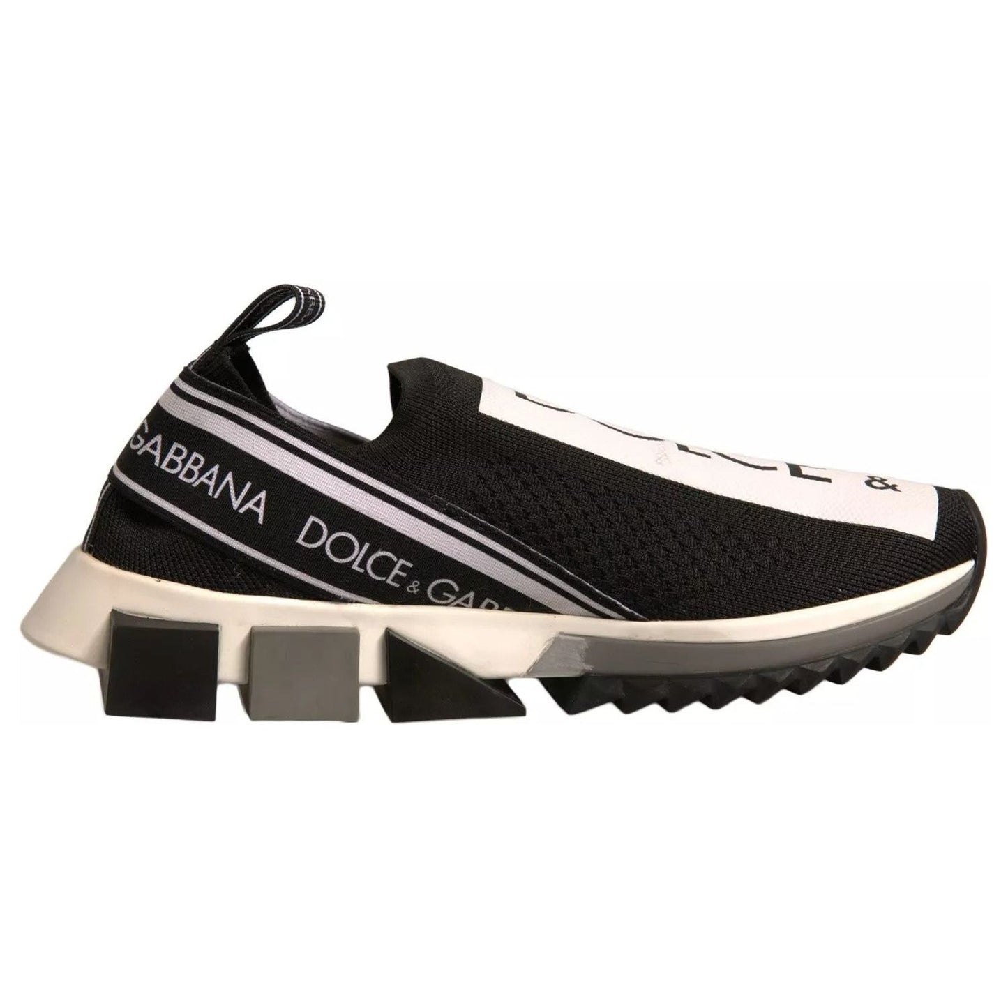 Dolce & Gabbana Black White Slip On Sorrento Sneakers Shoes