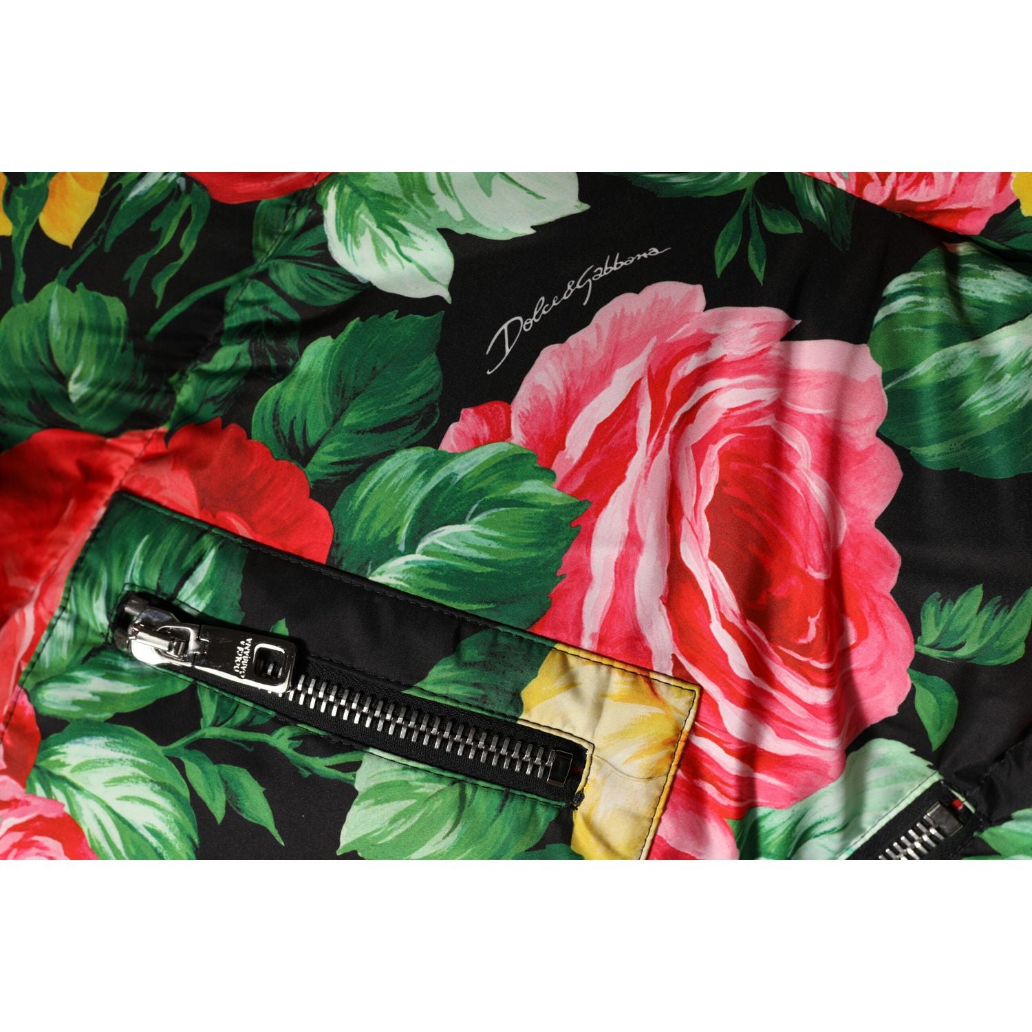 Dolce & Gabbana Multicolor Floral Puffer Hooded Jacket