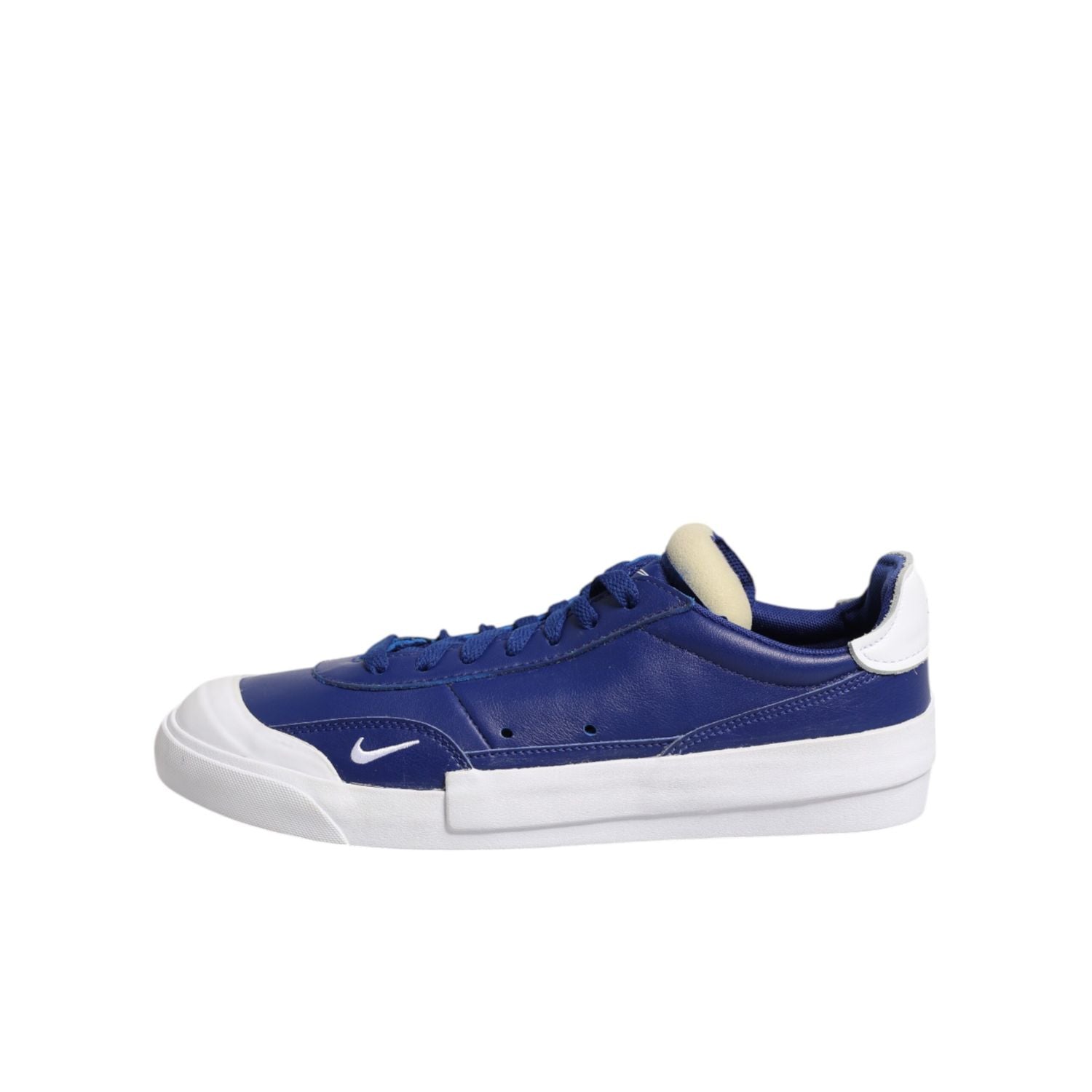 Nike White Blue Lace Up Low Top Drop-Type PRM Sneakers Shoes