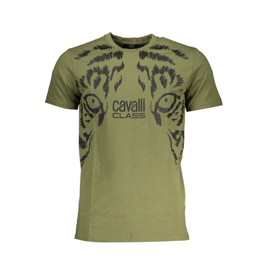 Cavalli Class Verde Cotton Men T-Shirt