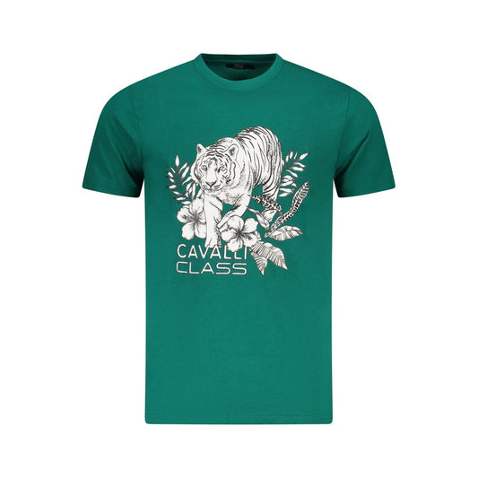 Cavalli Class Verde Cotton Men T-Shirt