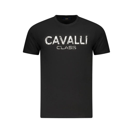 Cavalli Class Black Cotton Men T-Shirt