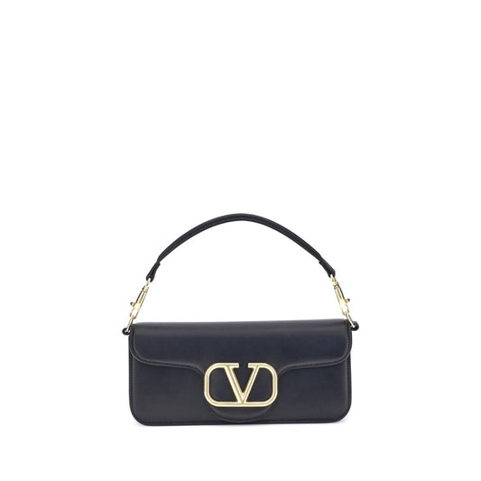Valentino Garavani Black Calf Leather Bos Taurus Shoulder Bag