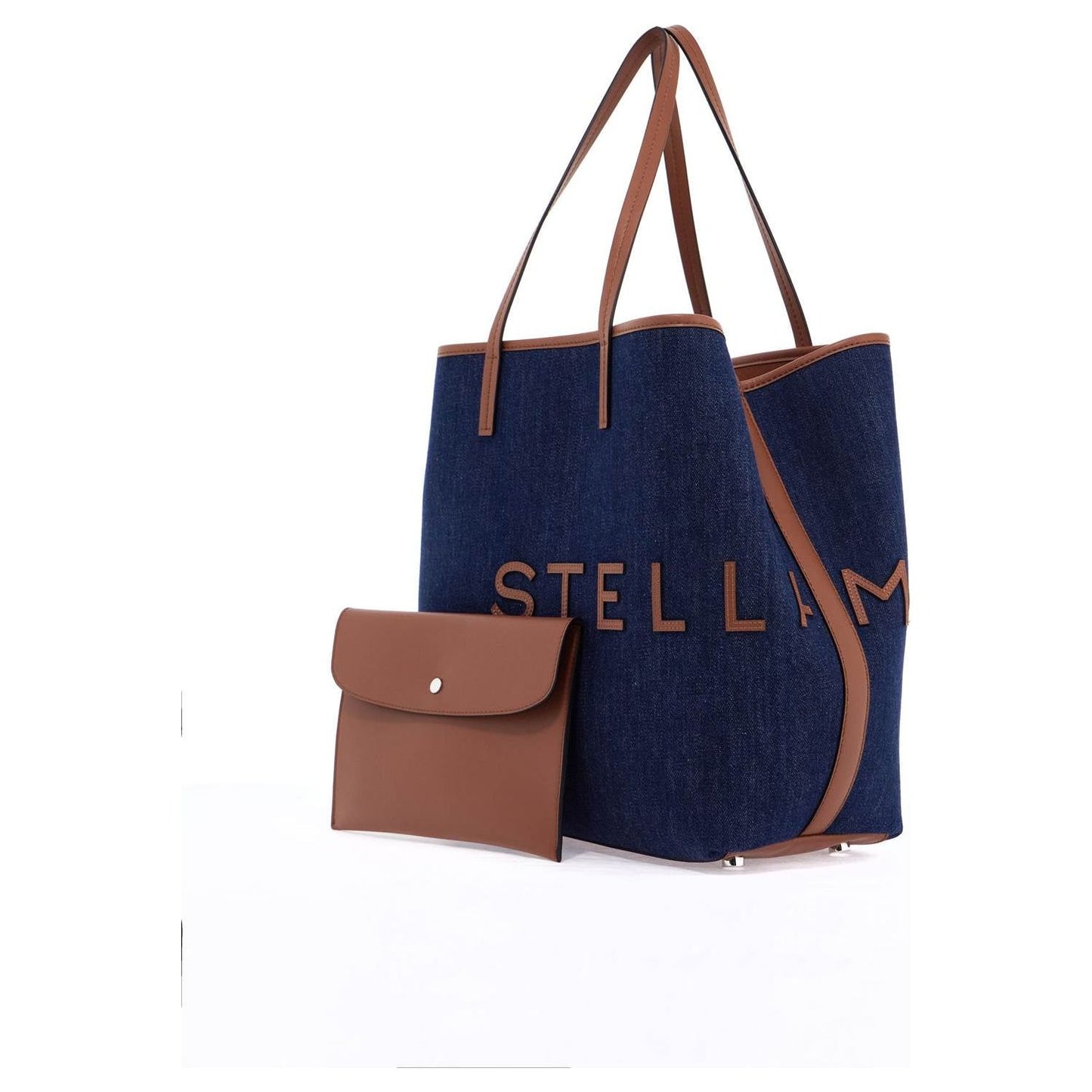 Stella McCartney denim tote bag with logo branding Shopper Stella McCartney