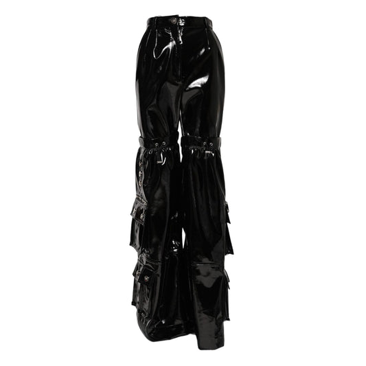 Dolce & Gabbana Black High Waist Cargo Bootcut Pants 1728,67345645728,Black,Cargo Pants - Pants - Clothing,Clothing,Dolce & Gabbana,IT40|S,Jeans & Pants - Women - Clothing,Material: 80% Polyester 12% Polyurethane 8% Elastane,New with tags,Pants - Clothing