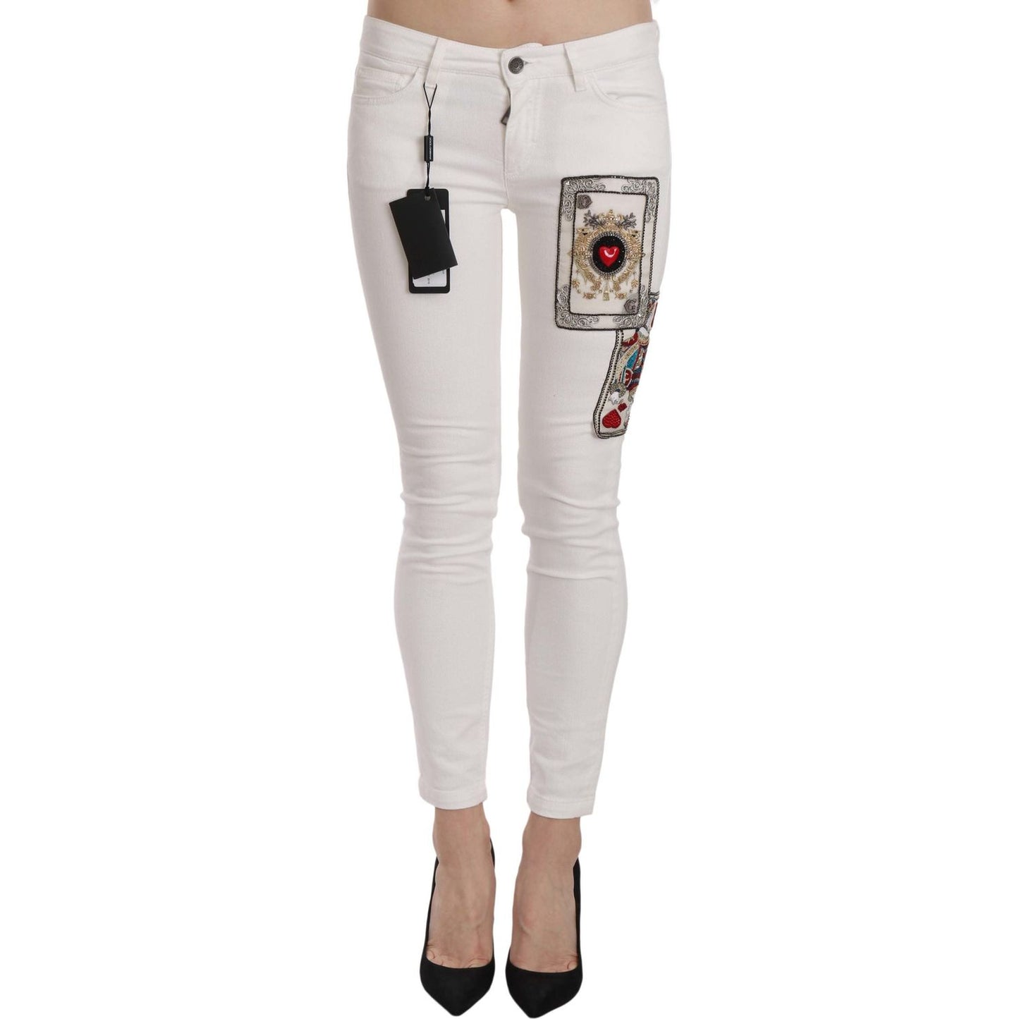 Dolce & Gabbana Queen Of Hearts Embellished Skinny Pants Dolce & Gabbana