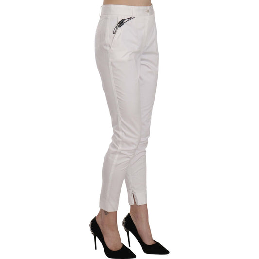 Dolce & Gabbana Elegant White Cotton Blend Trousers Dolce & Gabbana