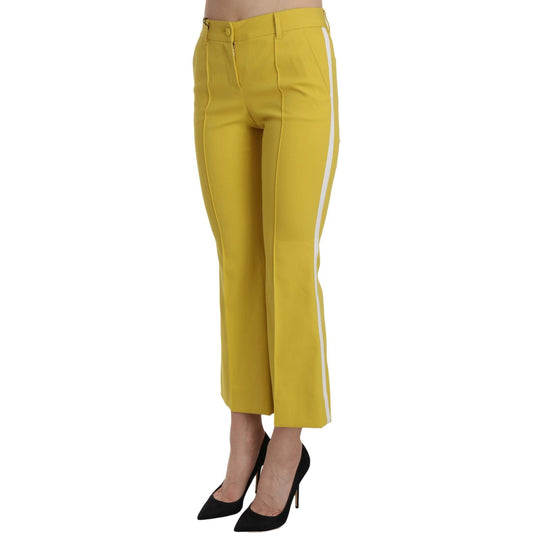 Dolce & Gabbana Chic Yellow Flare Pants for Elegant Evenings Dolce & Gabbana