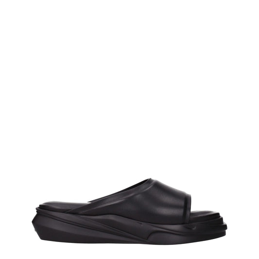 Alyx Black Leather Slippers