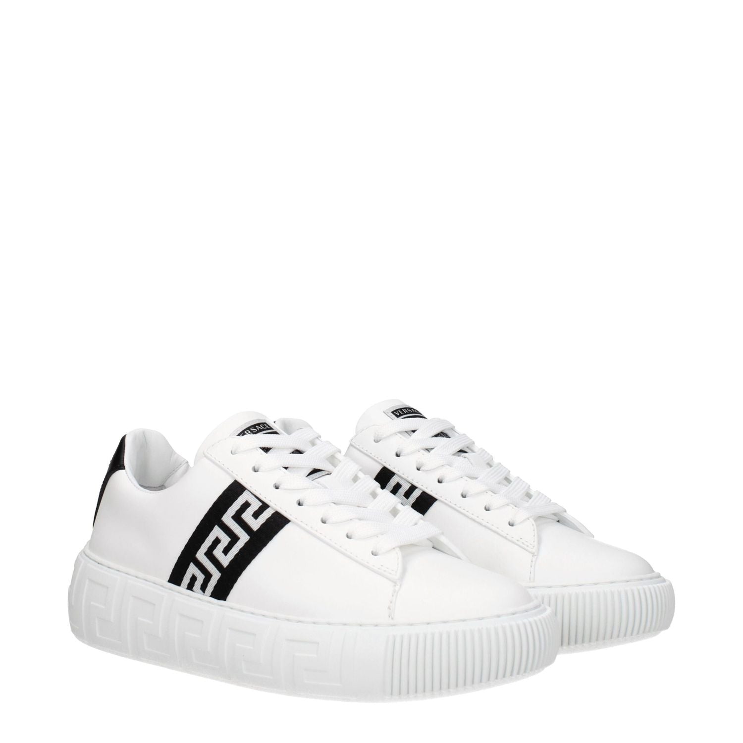 Versace White Leather Low Top Sneakers