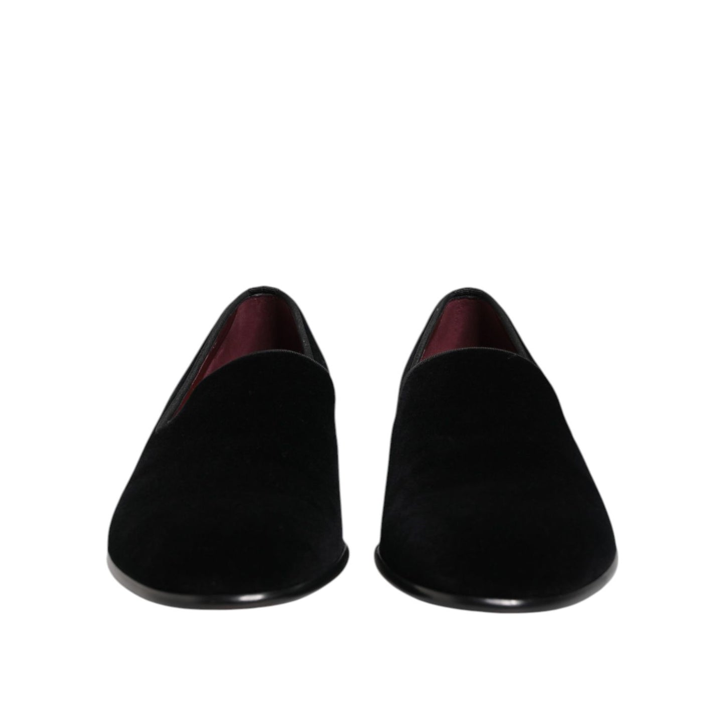 Dolce & Gabbana Black Velvet Slip On Loafers Men Formal Shoes