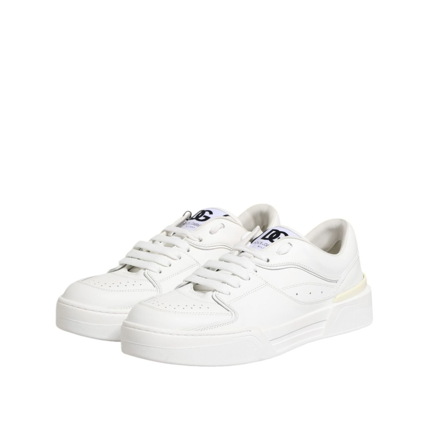 Dolce & Gabbana White Miami Leather Low Top Sneakers Shoes