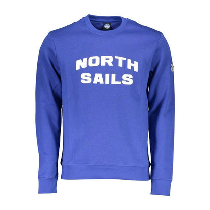 North Sails Blue Cotton Men Sweatshirt