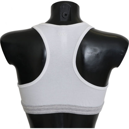 Dolce & Gabbana White Cotton Sport Stretch Bra Underwear