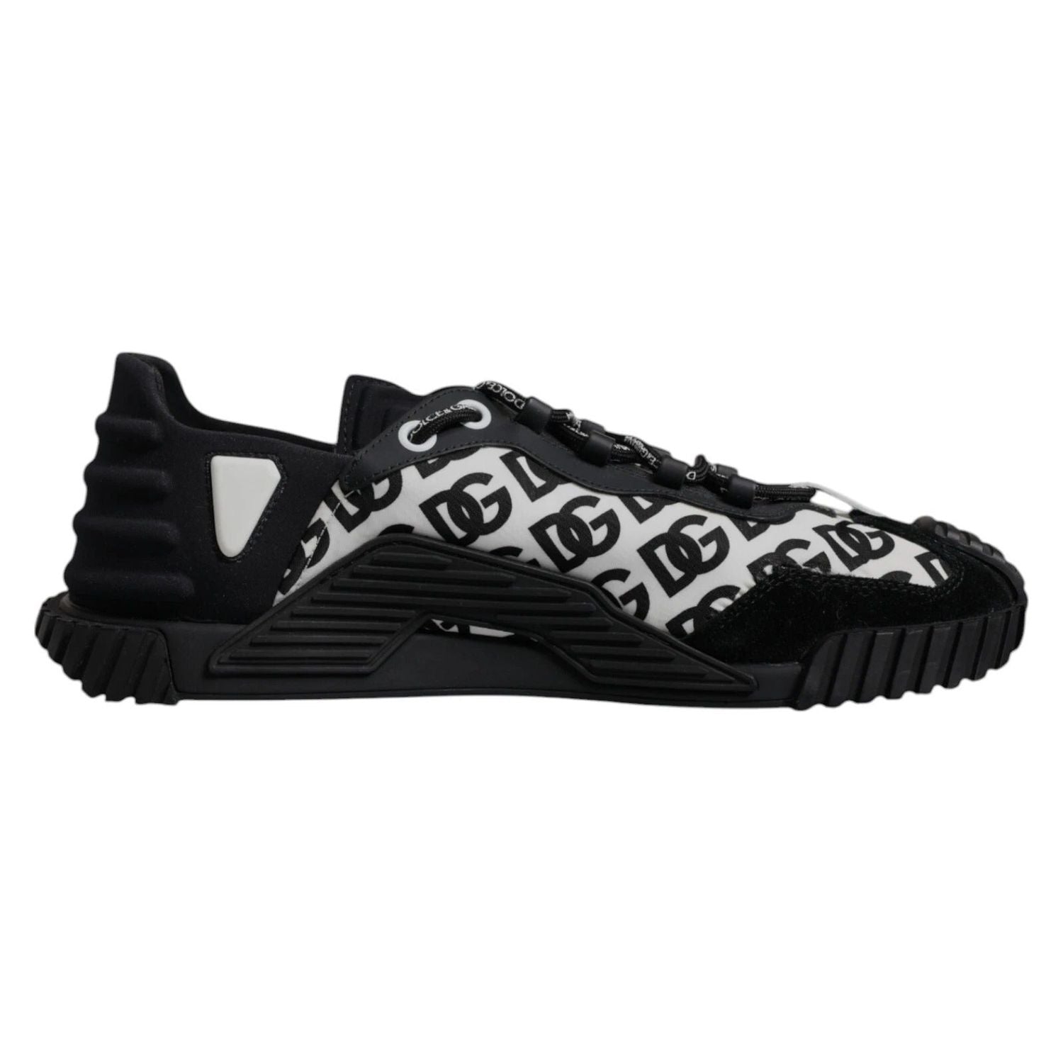 Dolce & Gabbana Black Logo Lace Up Low Top NS1 Sneakers
