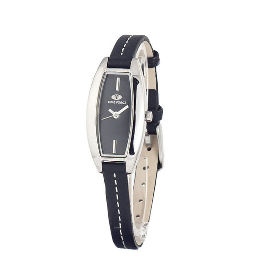 Time Force Black Leather Dress Watch