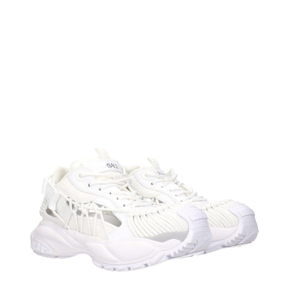 Versace White Leather Athletic Sneakers