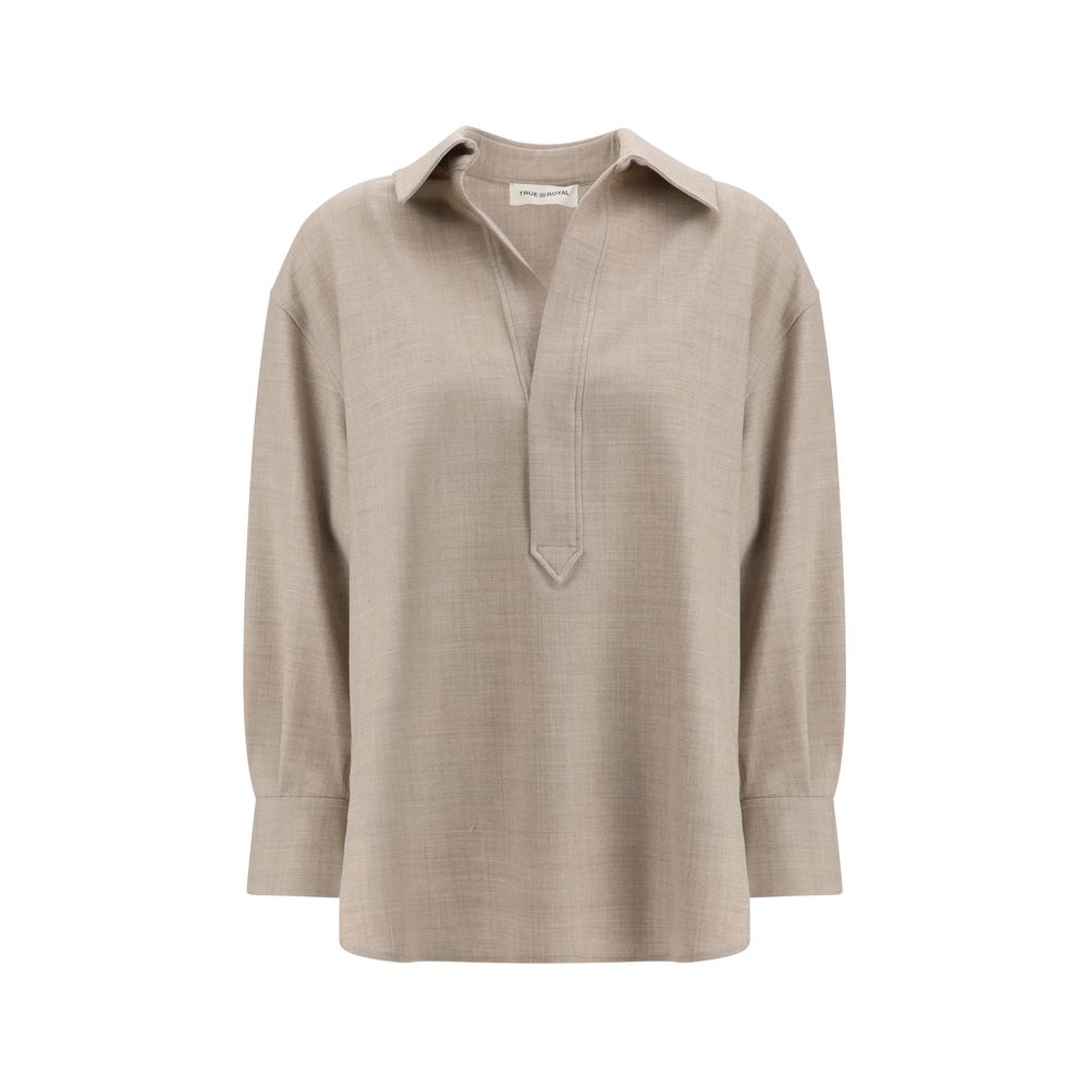 True Royal Beige Wool Shirt