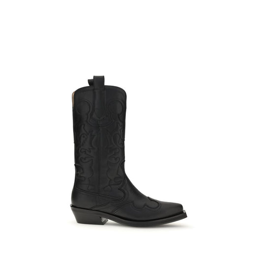 Ganni Black Recycled Leather Boots 1728,72470364320,Black,Boots - Shoes,EU36/US6,EU37/US7,EU38/US8,EU39/US9,EU40/US10,EU41/US11,Ganni,New with tags,Shoes,Women