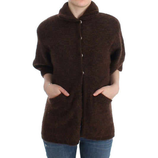 Cavalli Elegant Short Sleeved Brown Cardigan Cavalli