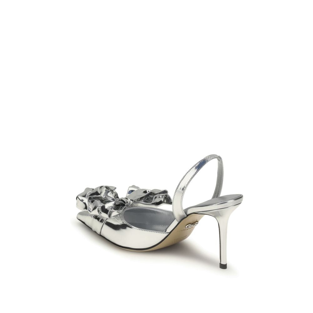 MACH & MACH Silver Leather Pumps