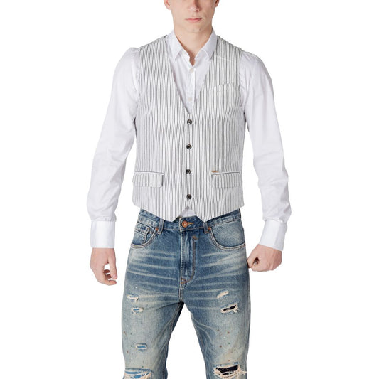 Gianni Lupo Black Linen Waistcoat 1728,71956299936,Black,Clothing,Gianni Lupo,IT44 | S,IT52 | XL,Men,New with tags,Suits & Blazers - Clothing,Waistcoats - Suits & Blazers - Clothing